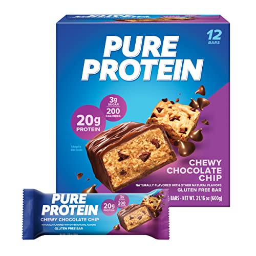 Pure protein bars high protein nutritious snacks to support energy low sugar gluten free chocolate mint cookie 176oz 12 count packaging may vary