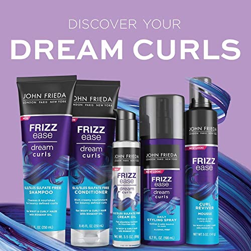 John Frieda Anti Frizz, Frizz Ease Dream Curls Daily Styling Spray for Curly Hair, Magnesium-enriched Formula, Revitalizes Natural Curls, 6.7 Ounce