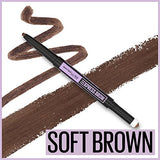 Maybelline New York Express Brow 2-In-1 Pencil and Powder Eyebrow Makeup, Medium Brown, 1 Count