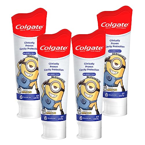 Colgate Kids Toothpaste with Anticavity Fluoride, Minions, ADA-Accepted Fluoride Toothpaste, 4.6 Ounce Tube, 4 Pack