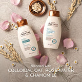 Aveeno Rose Water & Chamomile Blend Sulfate-Free Conditioner with Colloidal Oat for Dry Sensitive Scalp, Gentle Cleansing Conditioner for Fine, Fragile Hair, Paraben & Dye-Free, 12 Fl Oz