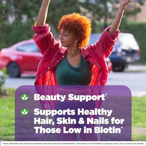 Natrol Beauty Biotin 10000mcg, Dietary Supplement for Healthy Hair, Skin, Nails and Energy Metabolism, 60 Strawberry-Flavored Fast Dissolve Tablets, 60 Day Supply