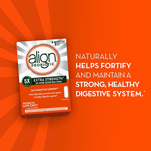 Align Probiotic Extra Strength, Probiotics for Women and Men, #1 Doctor Recommended Brand‡, 5X More Good Bacteria^ to Help Support a Healthy Digestive System, 42 Capsules