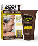 Just for Men Control GX Grey Reducing Shampoo for Lighter Shades of Hair, Blonde to Medium Brown, Gradual Hair Color, 4 Fl Oz - Pack of 3 (Packaging May Vary)