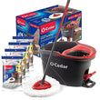 O-Cedar Easywring Microfiber Spin Mop & Bucket Floor Cleaning System with 4 Extra Refills