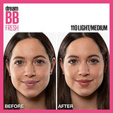 Maybelline New York Dream Fresh Skin Hydrating BB cream, 8-in-1 Skin Perfecting Beauty Balm with Broad Spectrum SPF 30, Sheer Tint Coverage, Oil-Free, Light, 1 Fl Oz