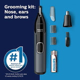 Philips Norelco Nose Trimmer 5000, For Nose, Ears, Eyebrows, Black and Silver, NT5600/42