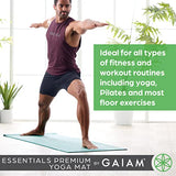 Gaiam Essentials Premium Yoga Mat with Carrier Sling, Teal, 72 InchL x 24 InchW x 1/4 Inch Thick