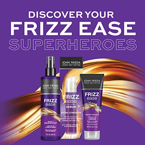 John Frieda Anti Frizz, Frizz Ease Extra Strength Hair Serum with Argan Oil, Anti-Frizz Nourishing Treatment for Thick, Coarse Hair, 1.69 Ounce (2 Pack)