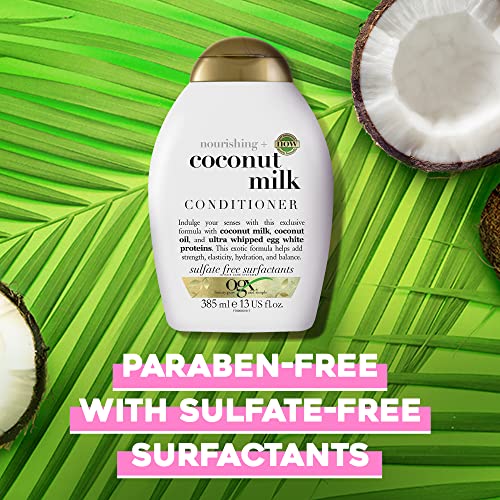 OGX, Hair Conditioner, Sulfate-Free, Nourishing Coconut Milk, 13 Fl Oz