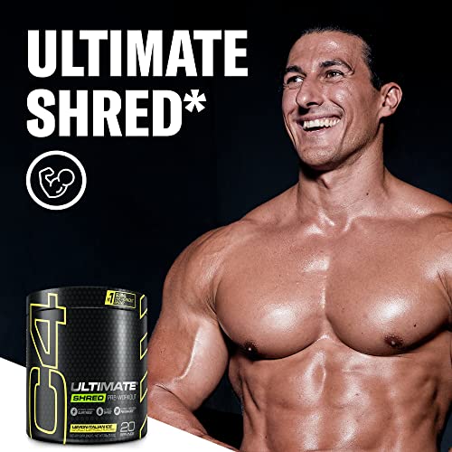 Cellucor C4 Ultimate Shred Pre Workout Powder, Fat Burner for Men & Women, Metabolism Supplement with Ginger Root Extract, Lemon Italian Ice, 20 Servings