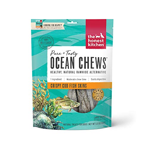 The Honest Kitchen Ocean Chews Hearty Wolffish Skins Dog Treats, 6 oz (Beams)