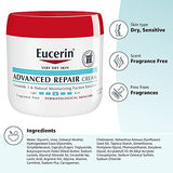 Eucerin Advanced Repair Body Cream, Fragrance Free Body Cream for Dry Skin, 16 Oz Jar