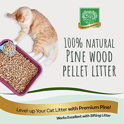 Small Pet Select Premium Pine Pelleted Cat Litter, 100% All Natural Pellet Kitty Litter, Non Clumping Non Tracking Low Dust Litter Meant for Use with Sifting Litter Box, Made in USA, 25 lbs