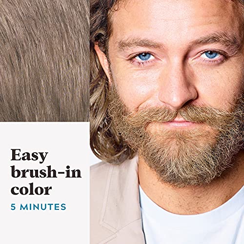 Just For Men Mustache & Beard, Beard Dye for Men with Brush Included for Easy Application, With Biotin Aloe and Coconut Oil for Healthy Facial Hair - Dark Brown, M-45, Pack of 1