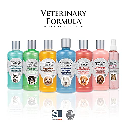 Veterinary Formula Solutions Snow White Shampoo for Dogs and Cats, 17 oz – Safely Remove Stains Without Bleach or Peroxide – Gently Cleanses, Deodorizes and Brightens White Coat – Fresh Scent