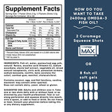 Coromega MAX High Concentrate Omega 3 Fish Oil, 2400mg Omega-3s with 3X Better Absorption Than Softgels, 30 Single Serve Packets, Citrus Burst Flavor; Anti Inflammatory Supplement with Vitamin D