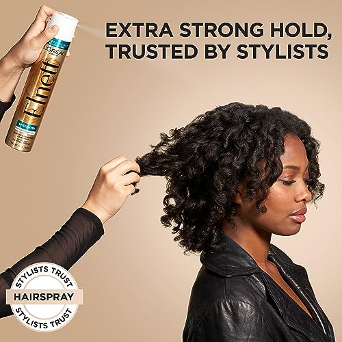 L'Oreal Paris Hair Care Elnett Satin Extra Strong Hold Hairspray - Unscented, Long Lasting + Humidity Resistant, Hair Styling Spray, 11 oz, (Pack of 2)