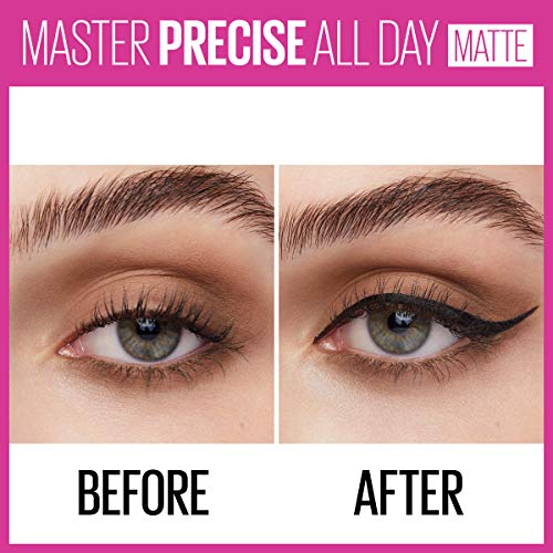 Maybelline Eyestudio Master Precise All Day Waterproof Liquid Eyeliner Makeup, Black, 2 Count