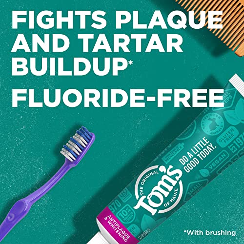 Tom's of Maine Fluoride-Free Antiplaque & Whitening Natural Toothpaste, Fennel, 5.5 oz. 2-Pack