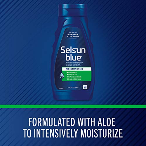 Selsun Blue Moisturizing Anti-dandruff Shampoo with Aloe, 11 fl. oz., Selenium Sulfide 1%