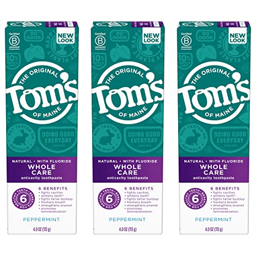 Tom's of Maine Whole Care Natural Toothpaste with Fluoride, Wintermint, 4 oz. 3-Pack