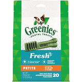 GREENIES Petite Natural Dog Dental Care Chews Oral Health Dog Treats Fresh Flavor, 12 oz. Pack (20 Treats)