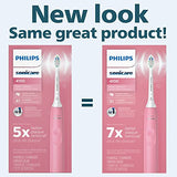 PHILIPS Sonicare 4100 Power Toothbrush, Rechargeable Electric Toothbrush with Pressure Sensor, Deep Pink HX3681/26