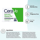 CeraVe Hydrating Cleanser Bar | Soap-Free Body and Facial Cleanser with 5% Cerave Moisturizing Cream | Fragrance-Free |2-Pack, 4.5 Ounce Each