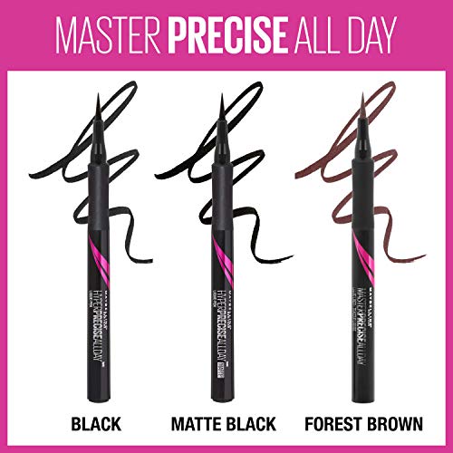 Maybelline Eyestudio Master Precise All Day Waterproof Liquid Eyeliner Makeup, Black, 2 Count