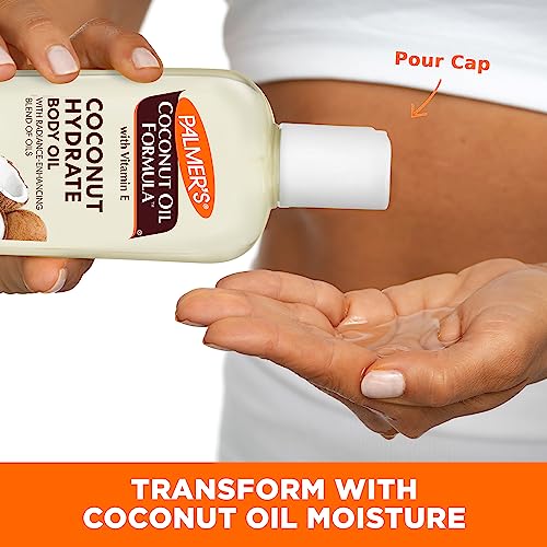 Palmers Coconut Oil Formula Body Oil, Body Moisturizer with Green Coffee Extract, Bath Oil for Dry Skin, 8.5 Ounces (Pour Cap)