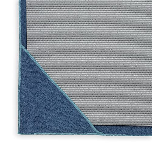 Gaiam Stay Put Yoga Towel Mat (Fits Over Standard Size - 68L x 24W), Lake