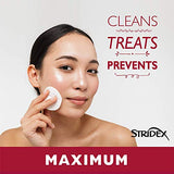 Stridex Medicated Acne Pads, Maximum, 55 Count – Facial Cleansing Wipes, Alcohol Free Face Pads, Acne Treatment for Face, For Moderate Acne, Smooth Application