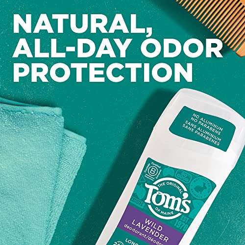 Tom's of Maine Long-Lasting Aluminum-Free Natural Deodorant for Women, Wild Lavender, 2.25 oz. 3-Pack