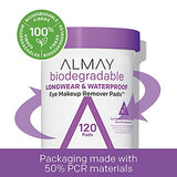 Eye Makeup Remover Pads by Almay, Biodegradable Longwear & Waterproof, Hypoallergenic, Cruelty Free-Fragrance Free Cleansing Wipes, 80 Pads (Pack of 1)