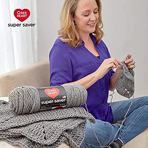 Red Heart Super Saver Yarn, 3 Pack, White 3 Count