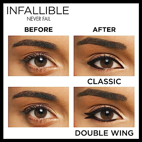 L'Oreal Paris Makeup Infallible Never Fail Original Mechanical Pencil Eyeliner with Built in Sharpener, Black Brown, 2 Count