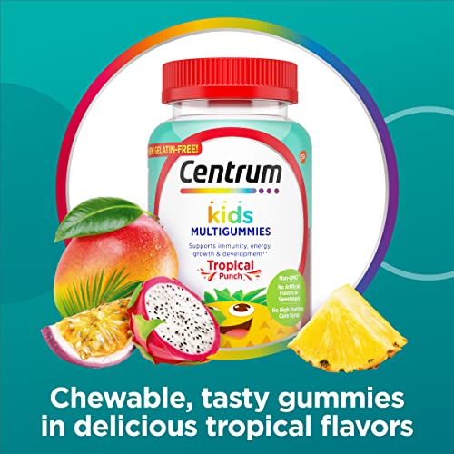 Centrum Kids Multivitamin Gummies, Tropical Punch, Made with Natural Flavors, 110 Count, 110 Day Supply