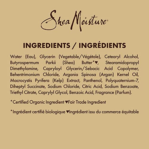 SheaMoisture Raw Shea Butter Deep Moisturizing Detangler for Dry, Damaged Hair, Hair Styling Product Formulated with Sea Kelp and Argan Oil 8 oz