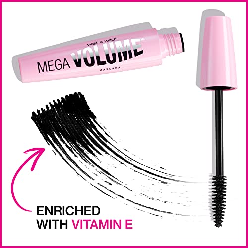 Wet n Wild Mega Volume Waterproof Mascara, Very Black, 0.21 Ounce,C157A