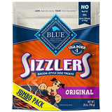 Blue Buffalo Sizzlers Natural Bacon-Style Soft-Moist Dog Treats, Original Pork 15-oz Bag