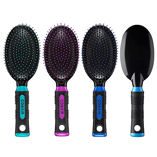 Conair Salon Results Hairbrush for Men and Women, Cushion Base Hairbrush for Everyday Brushing, Color May Vary, 1 Pack