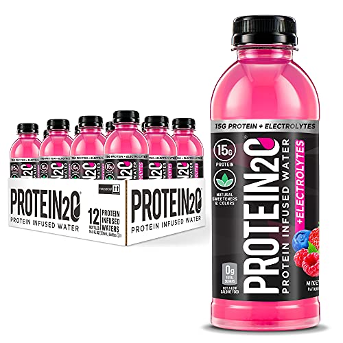 Protein2o 15g Whey Protein Infused Water, Tropical Coconut, 16.9 oz Bottle (Pack of 12)