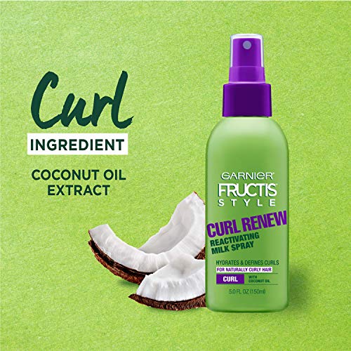 Garnier Fructis Style Curl Renew Reactivating Milk Spray, for Naturally Curly Hair, 5.0 Fl Oz, 3 Count (Packaging May Vary)