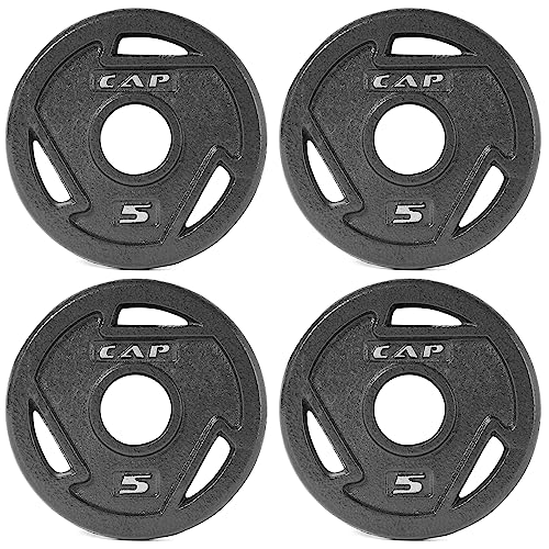 CAP Barbell 2-Inch Olympic Grip Weight Plate, 25 lb, Single Black