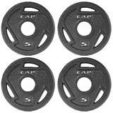 CAP Barbell 2-Inch Olympic Grip Weight Plate, 25 lb, Single Black