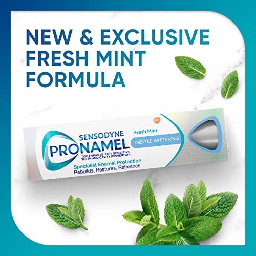 Sensodyne Pronamel Gentle Teeth Whitening Enamel Toothpaste for Sensitive Teeth, to Reharden and Strengthen Enamel, Amazon Exclusive, Fresh Mint - 4 Ounces (Pack of 3)