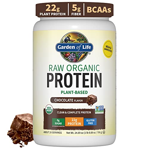 Garden of Life Organic Vegan Vanilla Protein Powder 22g Complete Plant Based Raw Protein & BCAAs Plus Probiotics & Digestive Enzymes for Easy Digestion – Non-GMO, Gluten-Free, Lactose Free 1.5 LB