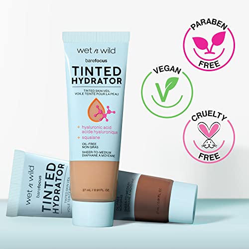 Wet n Wild Bare Focus Tinted Hydrator Matte Finish, Light, Oil-Free, Moisturizing Makeup | Hyaluronic Acid | Sheer To Medium Coverage