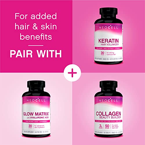 NeoCell Super Collagen Peptides + Vitamin C & Biotin, 3g Collagen Per Serving, Gluten Free, Promotes Healthy Hair, Beautiful Skin, and Nail Support, Dietary Supplement, 270 Tablets